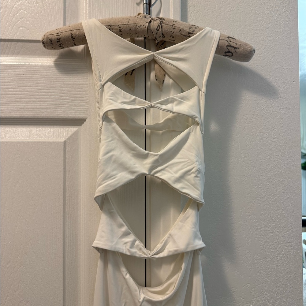 Meshki White XS Chloe Cut Out Maxi Dress - Picture 3 of 8